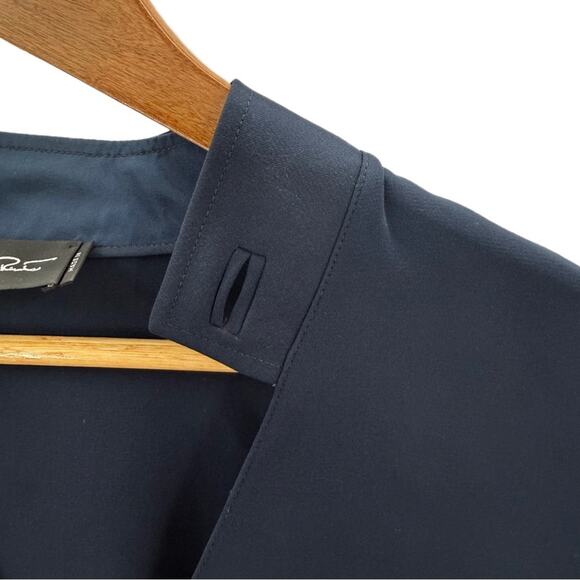 Oscar De La Renta Italian Modern Silk Blouse V-Neck Handkerchief Sleeves Size 10 - Picture 3 of 11